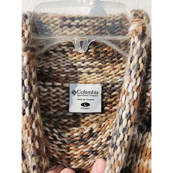 Columbia Sweater Womens Large Wool Blend Fair Isle Pattern Cowl Roll Neck Knit - Picture 5 of 7